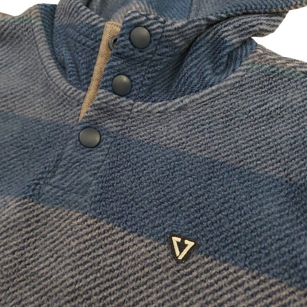 Vissla Hoodie Boys Large 12 Blue Fleece Striped Cozy Comfy Warm Travel Outdoor - Picture 4 of 12